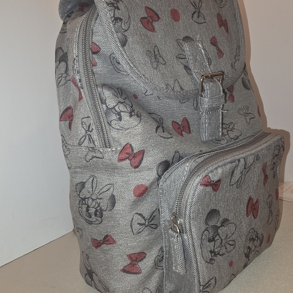Disney Minnie Mouse Bows Mini Backpack - Gray & Red Cute Bag - Picture 15 of 16